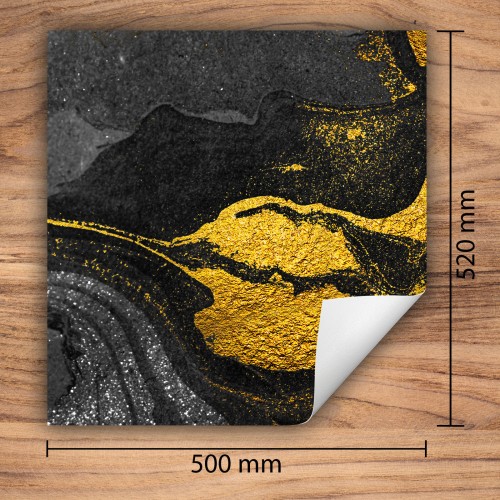 Mata ochronna na kuchenkę indukcyjną 50x52 cm - Mata antypoślizgowa na blat - Płyta ochronna zwijana - Dekoracja do kuchni - Więcej miejsca - Złota marmur
