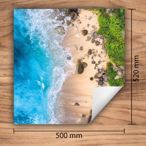 Mata ochronna na kuchenkę indukcyjną 50x52 cm - Mata antypoślizgowa na blat - Płyta ochronna zwijana - Dekoracja do kuchni - Więcej miejsca - Plaża Morze