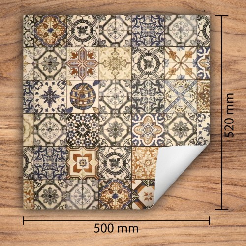 Mata ochronna na kuchenkę indukcyjną 50x52 cm - Mata antypoślizgowa na blat - Płyta ochronna zwijana - Dekoracja do kuchni - Więcej miejsca - Mozaika Brązowa