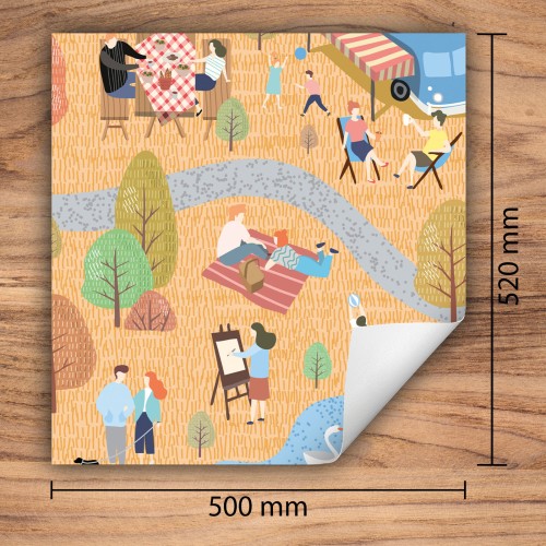 Mata ochronna na kuchenkę indukcyjną 50x52 cm - Mata antypoślizgowa na blat - Płyta ochronna zwijana - Dekoracja do kuchni - Więcej miejsca - Jesień park