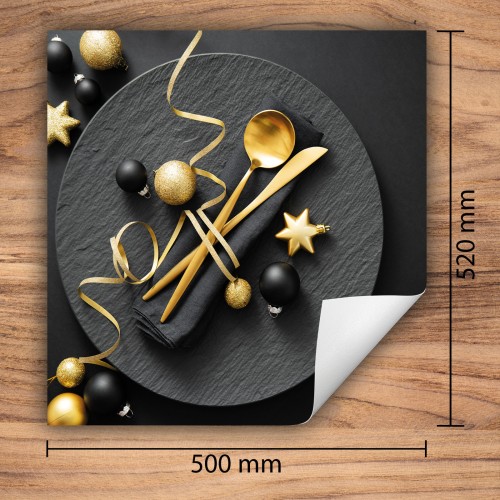 Mata ochronna na kuchenkę indukcyjną 50x52 cm - Mata antypoślizgowa na blat - Płyta ochronna zwijana - Dekoracja do kuchni - Więcej miejsca - Czarna wakacje