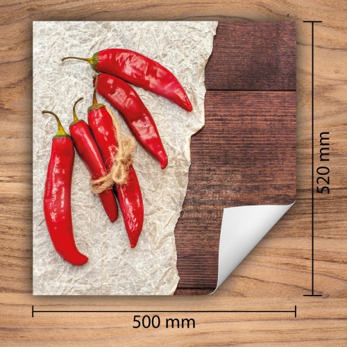 Mata ochronna na kuchenkę indukcyjną 50x52 cm - Mata antypoślizgowa na blat - Płyta ochronna zwijana - Dekoracja do kuchni - Więcej miejsca - Chili Czerwony