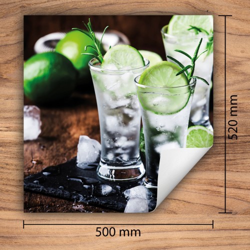 Mata ochronna na kuchenkę indukcyjną 50x52 cm - Mata antypoślizgowa na blat - Płyta ochronna zwijana - Dekoracja do kuchni - Więcej miejsca - Napój Limonka