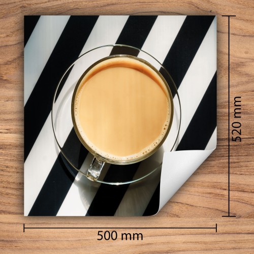 Mata ochronna na kuchenkę indukcyjną 50x52 cm - Mata antypoślizgowa na blat - Płyta ochronna zwijana - Dekoracja do kuchni - Więcej miejsca - Kawa w paski