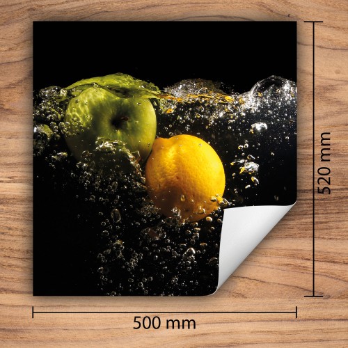 Mata ochronna na kuchenkę indukcyjną 50x52 cm - Mata antypoślizgowa na blat - Płyta ochronna zwijana - Dekoracja do kuchni - Więcej miejsca - Czarna owoce