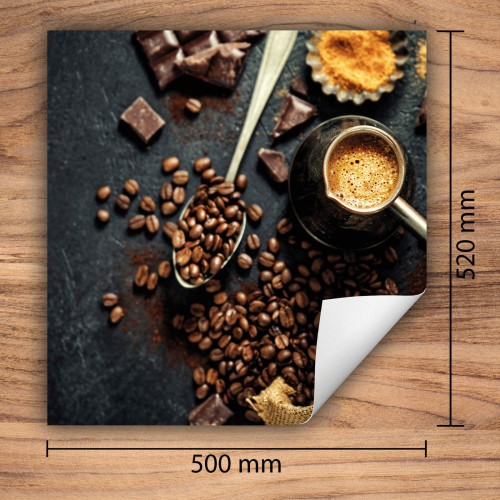 Mata ochronna na kuchenkę indukcyjną 50x52 cm - Mata antypoślizgowa na blat - Płyta ochronna zwijana - Dekoracja do kuchni - Więcej miejsca - Brązowa Kawa