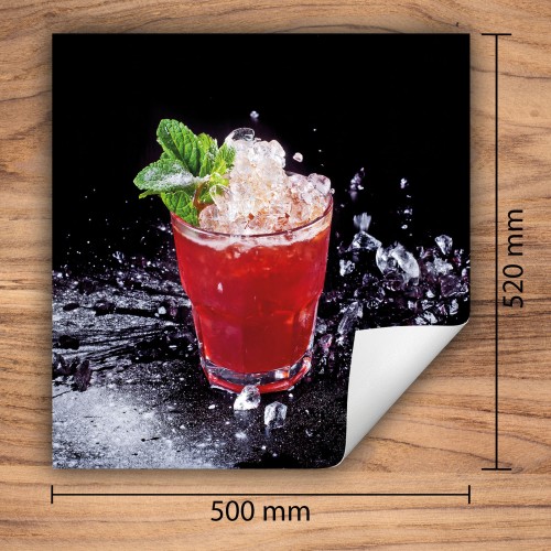 Mata ochronna na kuchenkę indukcyjną 50x52 cm - Mata antypoślizgowa na blat - Płyta ochronna zwijana - Dekoracja do kuchni - Więcej miejsca - Czerwona napój