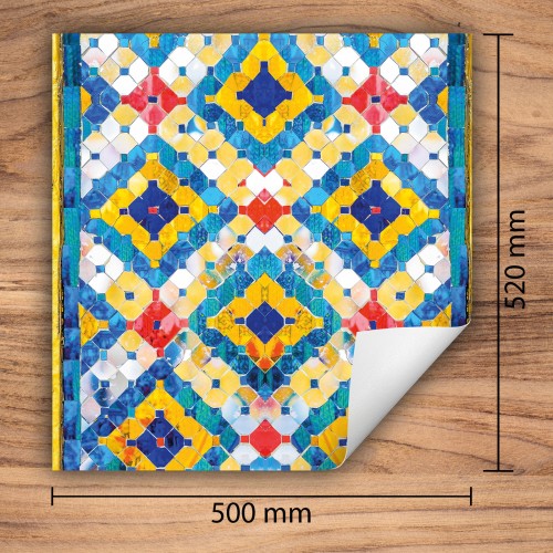 Mata ochronna na kuchenkę indukcyjną 50x52 cm - Mata antypoślizgowa na blat - Płyta ochronna zwijana - Dekoracja do kuchni - Więcej miejsca - Mozaika kolorowa