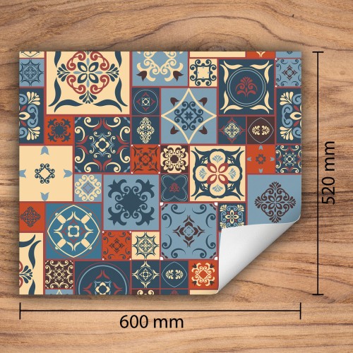 Mata ochronna na kuchenkę indukcyjną 60x52 cm - Mata antypoślizgowa na blat - Płyta ochronna zwijana - Dekoracja do kuchni - Więcej miejsca - Kolorowa mozaika