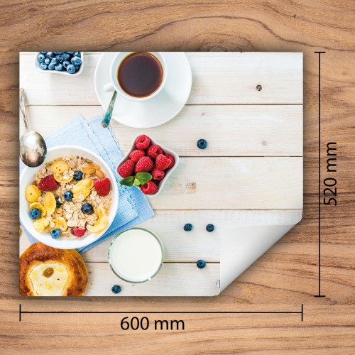 Mata ochronna na kuchenkę indukcyjną 60x52 cm - Mata antypoślizgowa na blat - Płyta ochronna zwijana - Dekoracja do kuchni - Więcej miejsca - Drewno Żywność