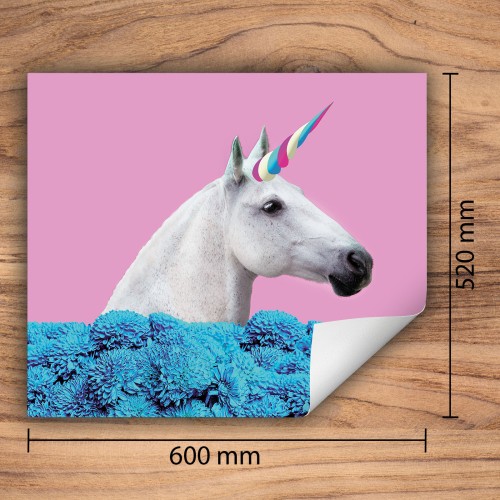 Mata ochronna na kuchenkę indukcyjną 60x52 cm - Mata antypoślizgowa na blat - Płyta ochronna zwijana - Dekoracja do kuchni - Więcej miejsca - Róża jednorożec