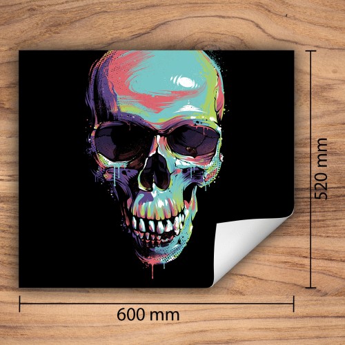 Mata ochronna na kuchenkę indukcyjną 60x52 cm - Mata antypoślizgowa na blat - Płyta ochronna zwijana - Dekoracja do kuchni - Więcej miejsca - Czarna czaszka