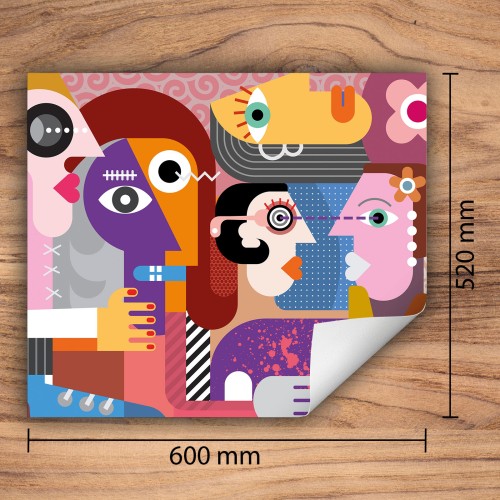 Mata ochronna na kuchenkę indukcyjną 60x52 cm - Mata antypoślizgowa na blat - Płyta ochronna zwijana - Dekoracja do kuchni - Więcej miejsca - Pop Art. Kolorowa