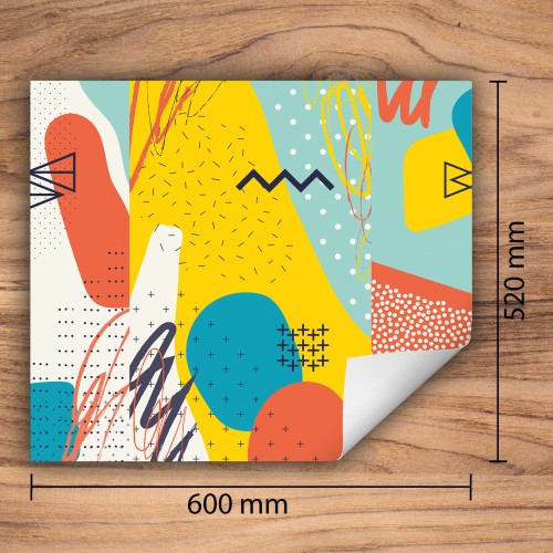 Mata ochronna na kuchenkę indukcyjną 60x52 cm - Mata antypoślizgowa na blat - Płyta ochronna zwijana - Dekoracja do kuchni - Więcej miejsca - Kolorowa Pop Art.