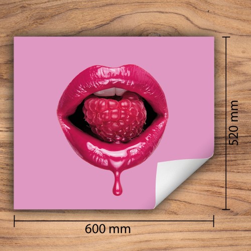 Mata ochronna na kuchenkę indukcyjną 60x52 cm - Mata antypoślizgowa na blat - Płyta ochronna zwijana - Dekoracja do kuchni - Więcej miejsca - Różowe usta