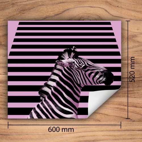 Mata ochronna na kuchenkę indukcyjną 60x52 cm - Mata antypoślizgowa na blat - Płyta ochronna zwijana - Dekoracja do kuchni - Więcej miejsca - Fioletowa zebra