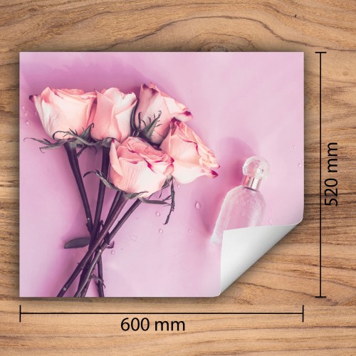 Mata ochronna na kuchenkę indukcyjną 60x52 cm - Mata antypoślizgowa na blat - Płyta ochronna zwijana - Dekoracja do kuchni - Więcej miejsca - Róże Kwiaty