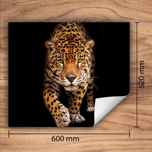 Mata ochronna na kuchenkę indukcyjną 60x52 cm - Mata antypoślizgowa na blat - Płyta ochronna zwijana - Dekoracja do kuchni - Więcej miejsca - Czarna Jaguar