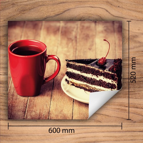 Mata ochronna na kuchenkę indukcyjną 60x52 cm - Mata antypoślizgowa na blat - Płyta ochronna zwijana - Dekoracja do kuchni - Więcej miejsca - Drewno Ciasto