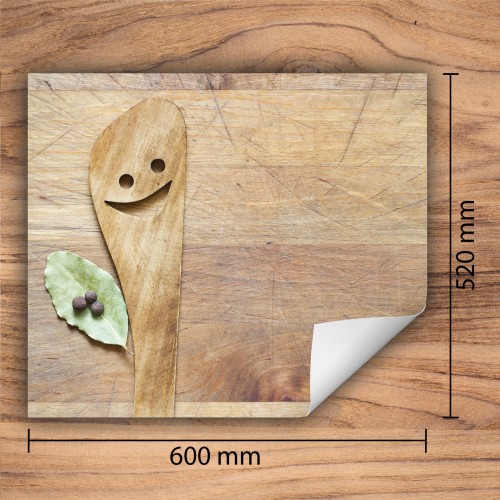 Mata ochronna na kuchenkę indukcyjną 60x52 cm - Mata antypoślizgowa na blat - Płyta ochronna zwijana - Dekoracja do kuchni - Więcej miejsca - Łyżka Drewno