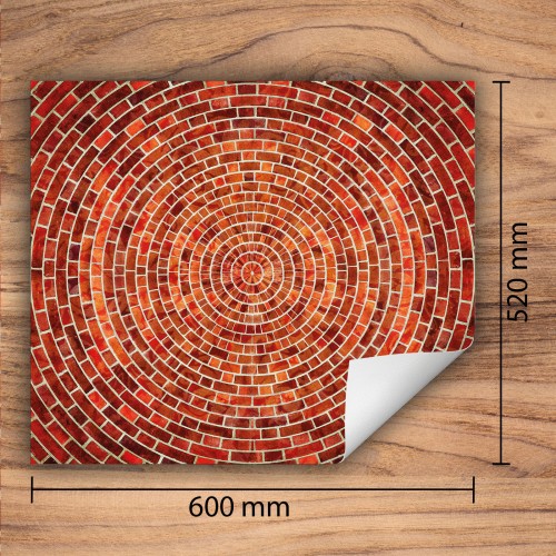 Mata ochronna na kuchenkę indukcyjną 60x52 cm - Mata antypoślizgowa na blat - Płyta ochronna zwijana - Dekoracja do kuchni - Więcej miejsca - Cegła Czerwona