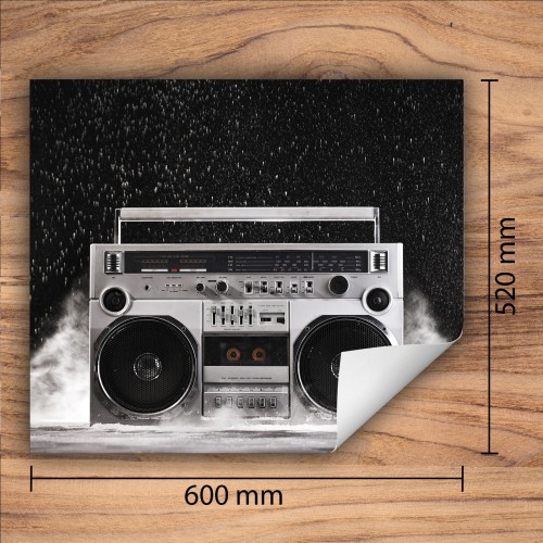Mata ochronna na kuchenkę indukcyjną 60x52 cm - Mata antypoślizgowa na blat - Płyta ochronna zwijana - Dekoracja do kuchni - Więcej miejsca - Radio