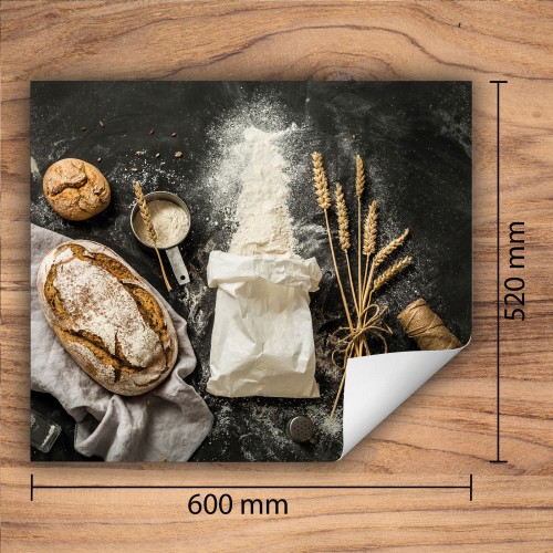 Mata ochronna na kuchenkę indukcyjną 60x52 cm - Mata antypoślizgowa na blat - Płyta ochronna zwijana - Dekoracja do kuchni - Więcej miejsca - Chleb Kuchnia