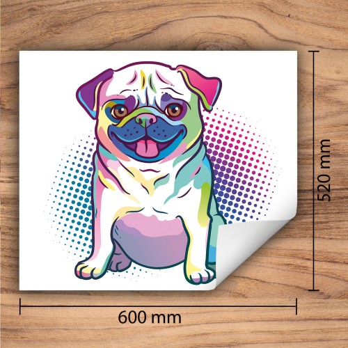 Mata ochronna na kuchenkę indukcyjną 60x52 cm - Mata antypoślizgowa na blat - Płyta ochronna zwijana - Dekoracja do kuchni - Więcej miejsca - Pies Biała