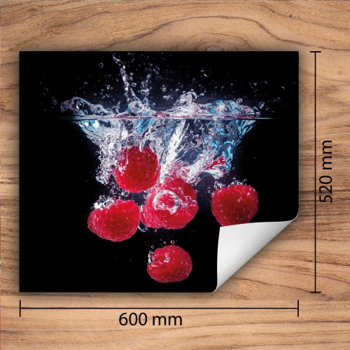 Mata ochronna na kuchenkę indukcyjną 60x52 cm - Mata antypoślizgowa na blat - Płyta ochronna zwijana - Dekoracja do kuchni - Więcej miejsca - Czarna owoc