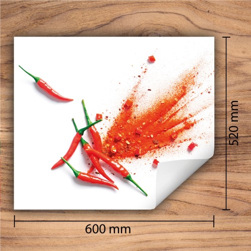 Mata ochronna na kuchenkę indukcyjną 60x52 cm - Mata antypoślizgowa na blat - Płyta ochronna zwijana - Dekoracja do kuchni - Więcej miejsca - Białe Chilli