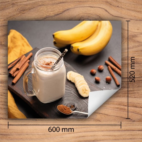 Mata ochronna na kuchenkę indukcyjną 60x52 cm - Mata antypoślizgowa na blat - Płyta ochronna zwijana - Dekoracja do kuchni - Więcej miejsca - Napoje Banan