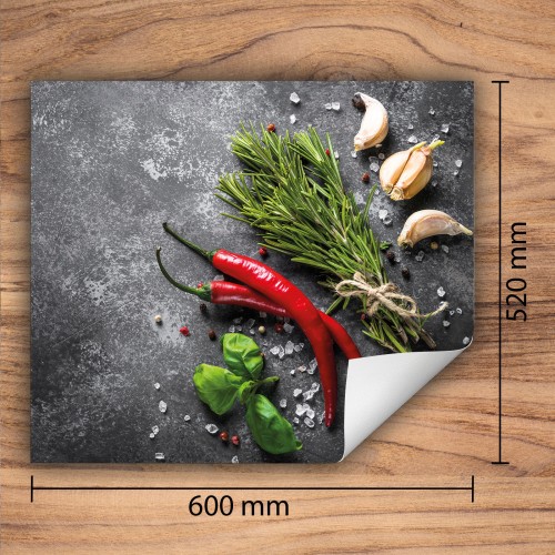 Mata ochronna na kuchenkę indukcyjną 60x52 cm - Mata antypoślizgowa na blat - Płyta ochronna zwijana - Dekoracja do kuchni - Więcej miejsca - Łupek chili