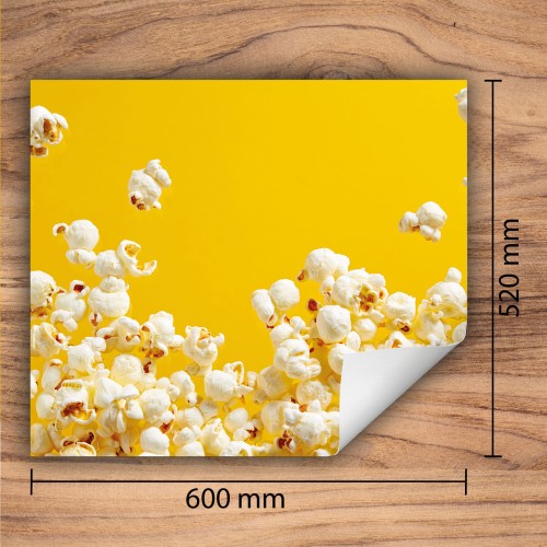 Mata ochronna na kuchenkę indukcyjną 60x52 cm - Mata antypoślizgowa na blat - Płyta ochronna zwijana - Dekoracja do kuchni - Więcej miejsca - Popcorn Żółty