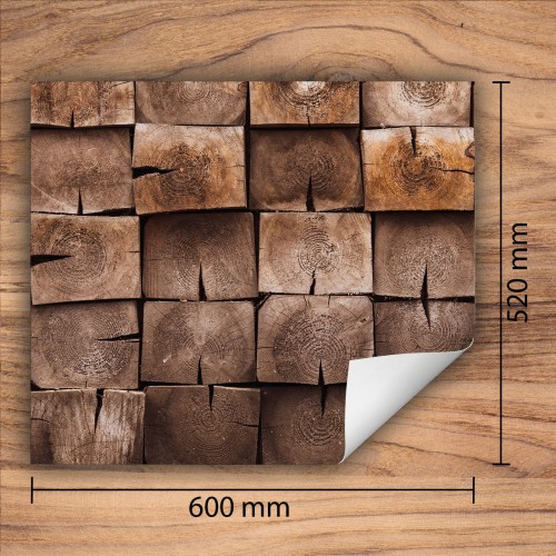Mata ochronna na kuchenkę indukcyjną 60x52 cm - Mata antypoślizgowa na blat - Płyta ochronna zwijana - Dekoracja do kuchni - Więcej miejsca - Drewno Brązowa