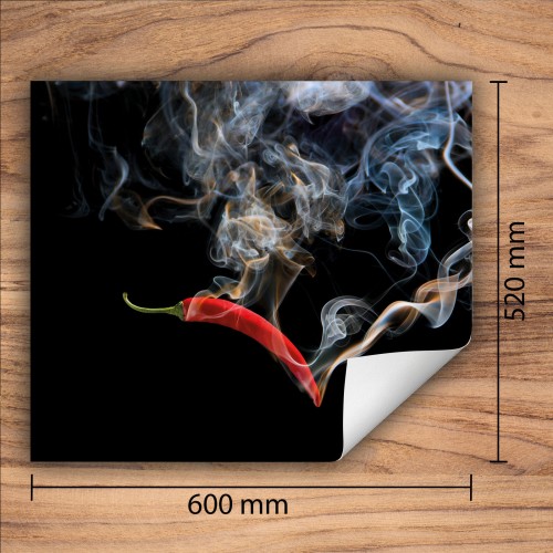 Mata ochronna na kuchenkę indukcyjną 60x52 cm - Mata antypoślizgowa na blat - Płyta ochronna zwijana - Dekoracja do kuchni - Więcej miejsca - Chilli Czarna