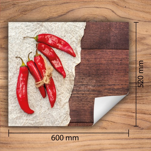 Mata ochronna na kuchenkę indukcyjną 60x52 cm - Mata antypoślizgowa na blat - Płyta ochronna zwijana - Dekoracja do kuchni - Więcej miejsca - Chili Czerwony