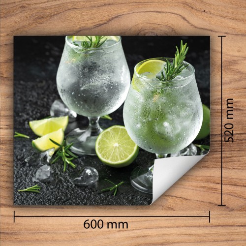 Mata ochronna na kuchenkę indukcyjną 60x52 cm - Mata antypoślizgowa na blat - Płyta ochronna zwijana - Dekoracja do kuchni - Więcej miejsca - Limonka Napój