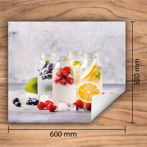 Mata ochronna na kuchenkę indukcyjną 60x52 cm - Mata antypoślizgowa na blat - Płyta ochronna zwijana - Dekoracja do kuchni - Więcej miejsca - Owoce deserowe