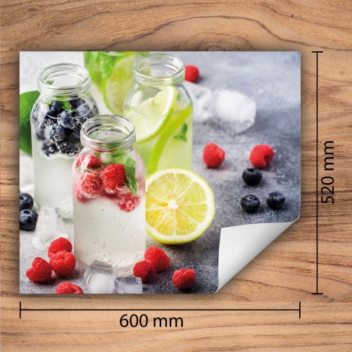 Mata ochronna na kuchenkę indukcyjną 60x52 cm - Mata antypoślizgowa na blat - Płyta ochronna zwijana - Dekoracja do kuchni - Więcej miejsca - Deser owocowy