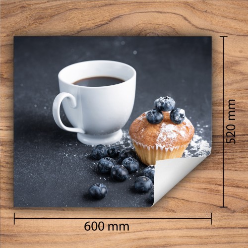 Mata ochronna na kuchenkę indukcyjną 60x52 cm - Mata antypoślizgowa na blat - Płyta ochronna zwijana - Dekoracja do kuchni - Więcej miejsca - Ciasto jagodowe