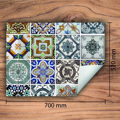 Mata ochronna na kuchenkę indukcyjną 70x52 cm - Mata antypoślizgowa na blat - Płyta ochronna zwijana - Dekoracja do kuchni - Więcej miejsca - Mozaika