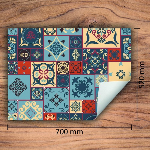 Mata ochronna na kuchenkę indukcyjną 70x52 cm - Mata antypoślizgowa na blat - Płyta ochronna zwijana - Dekoracja do kuchni - Więcej miejsca - Kolorowa mozaika