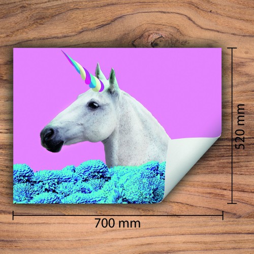 Mata ochronna na kuchenkę indukcyjną 70x52 cm - Mata antypoślizgowa na blat - Płyta ochronna zwijana - Dekoracja do kuchni - Więcej miejsca - Róża jednorożec