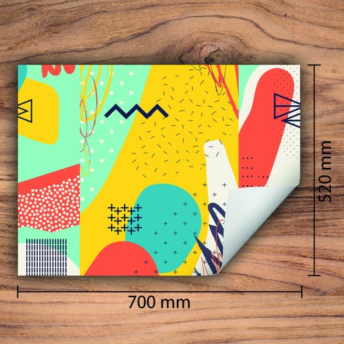 Mata ochronna na kuchenkę indukcyjną 70x52 cm - Mata antypoślizgowa na blat - Płyta ochronna zwijana - Dekoracja do kuchni - Więcej miejsca - Kolorowa Pop Art.