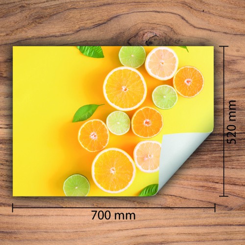 Mata ochronna na kuchenkę indukcyjną 70x52 cm - Mata antypoślizgowa na blat - Płyta ochronna zwijana - Dekoracja do kuchni - Więcej miejsca - Żółta Cytrynowy