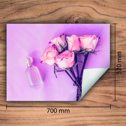 Mata ochronna na kuchenkę indukcyjną 70x52 cm - Mata antypoślizgowa na blat - Płyta ochronna zwijana - Dekoracja do kuchni - Więcej miejsca - Róże Kwiaty