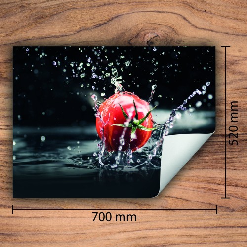Mata ochronna na kuchenkę indukcyjną 70x52 cm - Mata antypoślizgowa na blat - Płyta ochronna zwijana - Dekoracja do kuchni - Więcej miejsca - Pomidor czarna