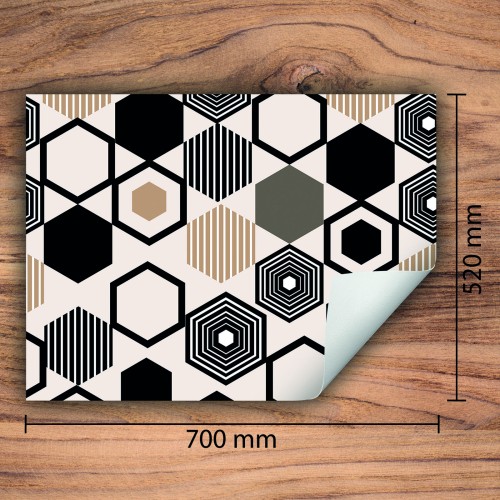 Mata ochronna na kuchenkę indukcyjną 70x52 cm - Mata antypoślizgowa na blat - Płyta ochronna zwijana - Dekoracja do kuchni - Więcej miejsca - Wzór Beżowa