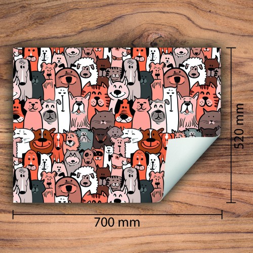 Mata ochronna na kuchenkę indukcyjną 70x52 cm - Mata antypoślizgowa na blat - Płyta ochronna zwijana - Dekoracja do kuchni - Więcej miejsca - Bajka zwierzęta