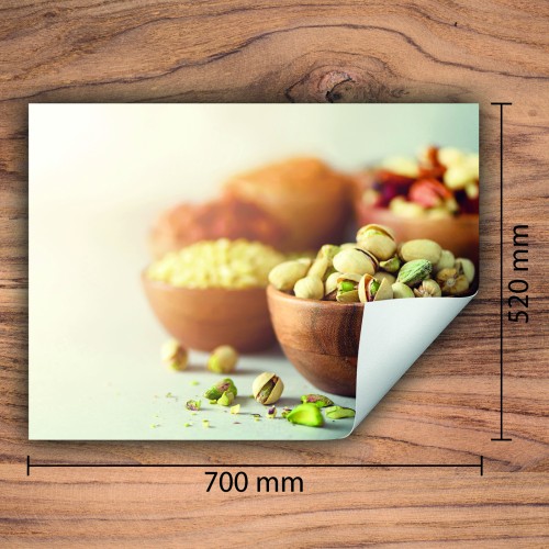 Mata ochronna na kuchenkę indukcyjną 70x52 cm - Mata antypoślizgowa na blat - Płyta ochronna zwijana - Dekoracja do kuchni - Więcej miejsca - Pistacje Jedzenie